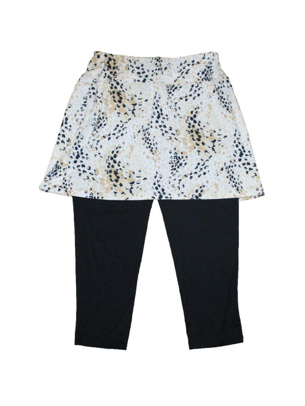 SAN SOLEIL Skirted Leggings Womens XS UV50+ Cooling Cropped Cheetah Leopard